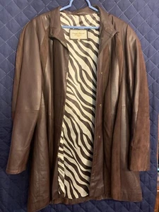 Bottega Veneta Calfskin Leather Jacket Coat 40 lined zebra print ITALIAN size 40 - Picture 1 of 11