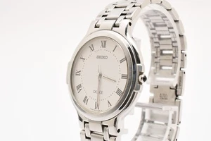 "NEW BATT"【NEAR MINT】SEIKO 8J41-6110 DOLCE Quartz White Dial Men's Watch Japan - Picture 1 of 14