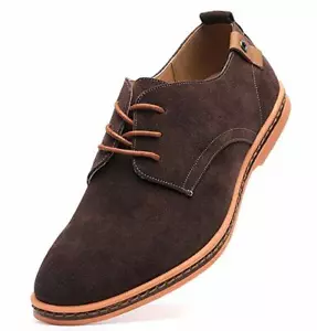 DADAWEN Men's Classic Suede Leather Oxford Dress Shoes Business Casual Shoes - Picture 1 of 4
