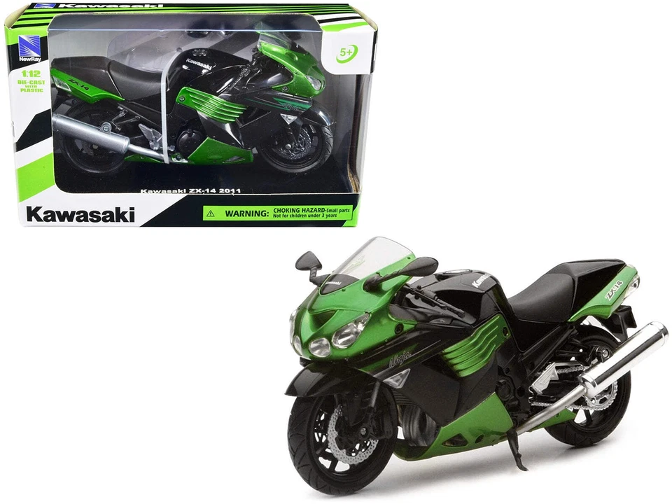 Kawasaki ZX-14 Ninja 2011 modelo de motocicleta verde 1/12 de New Ray Foto 1 de 1