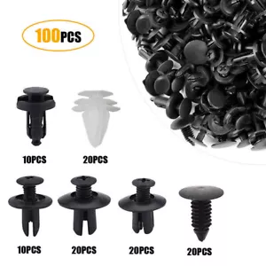 100 Pcs Car Retainer Clips Auto Fasteners Push Trim Clips Pin Rivet Bumper Kit - Bild 1 von 14
