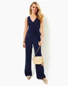 Neu mit Etikett Lilly Pulitzer Jannah Overall/Schärpe Ture marineblau Größe 8 & 10 neu - Bild 1 von 2