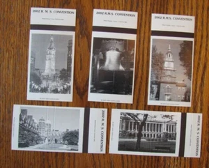 PHILADELPHIA INCONE 2002 SET OF 5 MATCHBOOK MATCHCOVERS -E20 - Picture 1 of 1