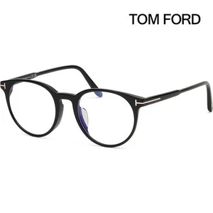 Tom Ford Blue Light Blocking Glasses Frame TF5695FB 001 Resin Luxury Round Black - Picture 1 of 3