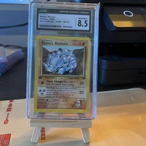 1st Edition Blaine’s Rhyhorn 65/132 - Gym Challenge -CGC 8.5! - Picture 1 of 5