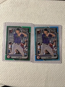 2024 Bowman Draft Zac Veen 2 Karten Lot Green /99 Blue /499 Colorado Rockies - Bild 1 von 2