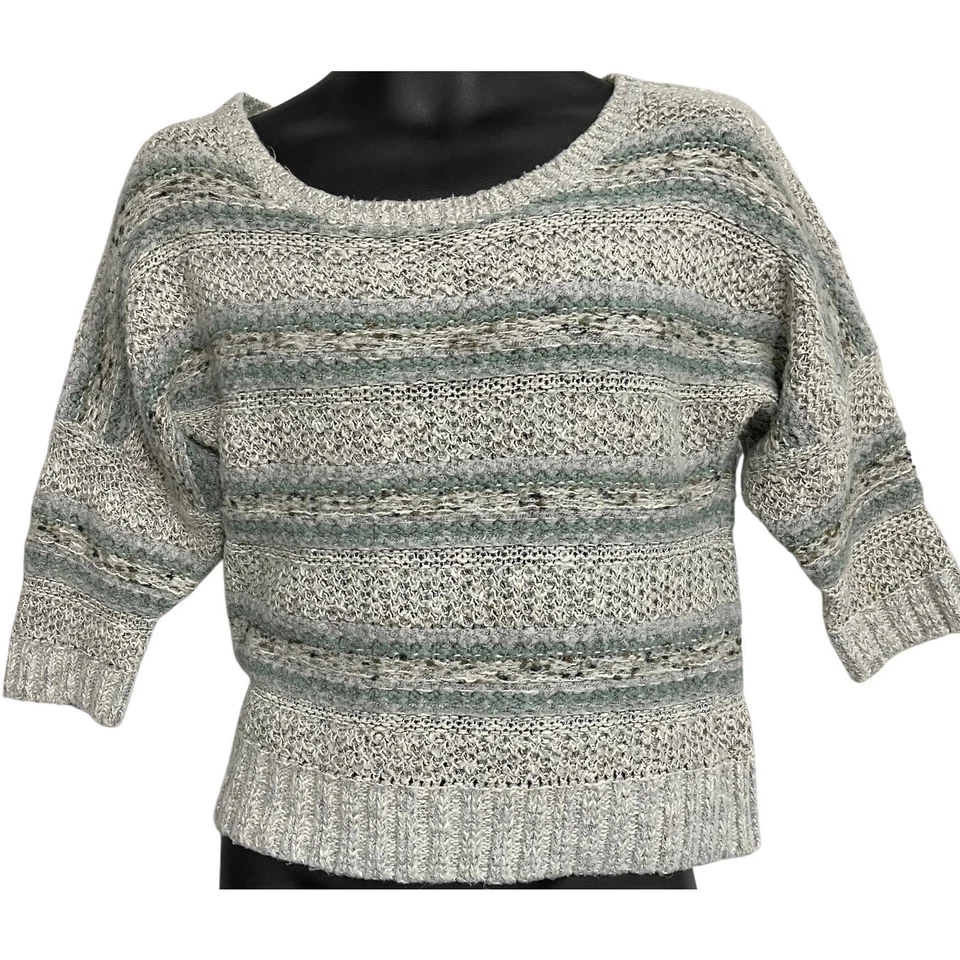 Suéter Maurices Mujer Talla S Rayas Cuello Redondo Tejido Manga 3/4 Mezcla Lana Foto 1 de 4