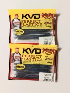 2 Packs Strike King KVD Perfect Plastics Fat Baby Finesse 5" Prizm Shad  - Picture 1 of 1