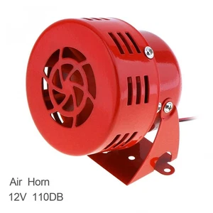 12V Red Electric Air Raid Siren Horn Car Truck Motorcycle Driven Alarm Speaker - Picture 1 of 9