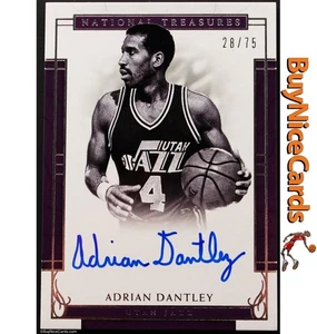 2016 Adrian Dantley Panini National Treasures on Card Auto /75 # 10 - Picture 1 of 2