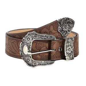 Women Western Belt Brown Leather Belts for Jeans Pants Cowgirls Country Waist... - Picture 1 of 6