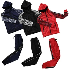 Jungen Trainingsanzug Neu Kinder Designer Stil Kapuze Jogginghose und Hoodie 3 CLR - Bild 1 von 4