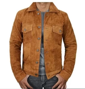 Men 100% Goat Suede Leather Jacket native American Vintage Fashion Jacket Bikers - Picture 1 of 4