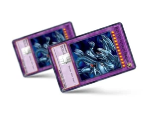 Housse décalcomanie skin carte de crédit dragon ultime yeux bleus Yugioh - Photo 1 sur 4