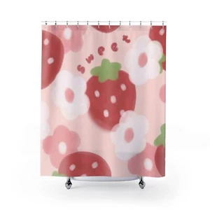 Strawberries Shower Curtains, shower curtains , cute curtains , curtains - Picture 1 of 5
