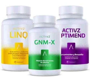 Auténtico juego de 3 botellas ACTIVZ TRIFECTA: 1 GNMX + 1 LINQ + 1 OPTIMEND, ACTIVO - Imagen 1 de 8
