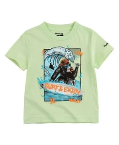 HURLEY Light Green Surf Chimp Tee SURF AND ENJOY Graphic T-Shirt Boys 2T NEW - Picture 1 of 7
