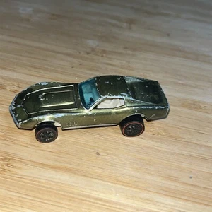 GEBRAUCHTE HOT WHEELS MATTEL REDLINE CUSTOM CORVETTE OLIVGRÜN 1967 MISSING WHEEL #16 - Bild 1 von 7