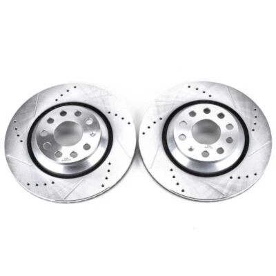Power Stop Rear Evolution Drilled & Slotted Rotors - Pair Fits 17-18 Audi RS3 - Image 1 of 4