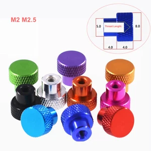 M2 M2.5 Aluminum High Knurled Thumb Nuts Hand Grip Knob Nut Blind Hole Head Ø8mm - Picture 1 of 8