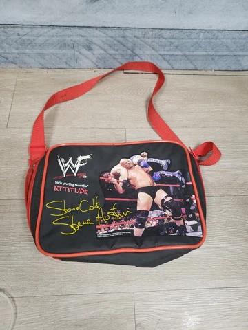 Vintage WWF Stone Cold Steve Austin Lunchbox Bag Wrestling 90s Titan Sports - A6 Cover