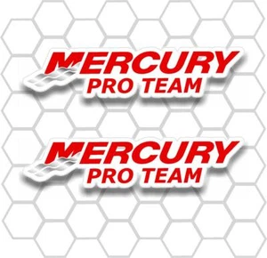 Mercury White Pro-Team Fishing Graphics Marine Decals Professional Vinyl - Picture 1 of 2