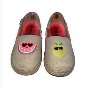 Carter's Ari Alpargatas Shoes Girls 13 Khaki Watermelon And Lemon Coconut Girl