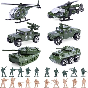 26 Pack Diecast Military Vehicles Set,6 Pack Assorted Alloy Metal Models Car Toy - Picture 1 of 12