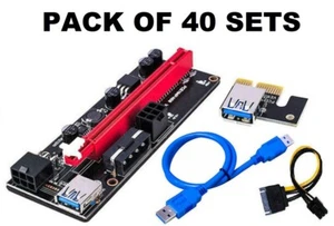 GPU Riser Extender Adapter Card Cable PCI-E 1x to 16x Powered USB3.0 (40-PACK) - Picture 1 of 1