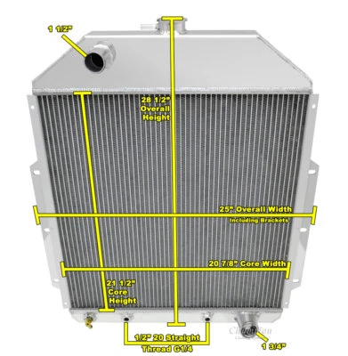 1942 - 1948 Ford 1/2 Ton Pickup 3 Row Alliant Radiator (Chevy V8) - Image 1 of 4