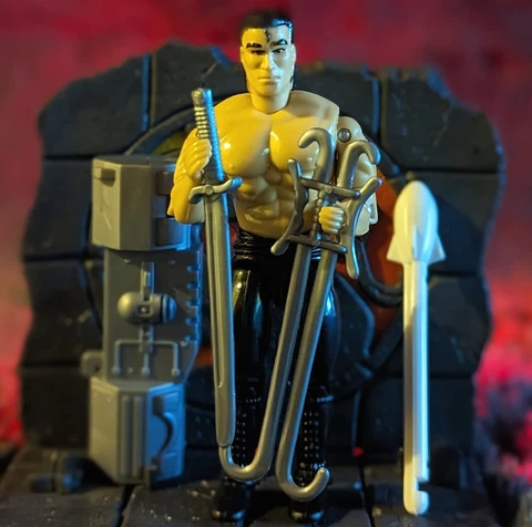 MORTAL KOMBAT (Toy Island, 1996) Original LIU KANG W/ Accessories VINTAGE 5" Cover