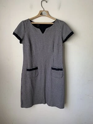 Vestido para mujer Talbots 10 azul pata de gallo a cuadros oficina corporativa lindo twee a cuadros Foto 1 de 4