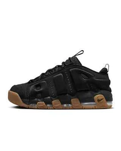 New Nike Air More Uptempo Low Shoes - Black/ Gum Medium Brown (FZ3055-003) - Picture 1 of 8