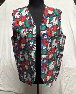 Hässliche Weihnachtsweste mit Schneemännern, wendbar bis rot, noch neu mit Etikett, M - Bild 1 von 5