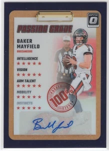 2024 Donruss Optic Baker Mayfield #10 Passing Grade FOTL Purple Stars Auto /25 - Bild 1 von 2
