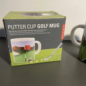 Kikkerland Putter Cup Golf mug New In Box Gold Ball And Putter - Picture 1 of 9