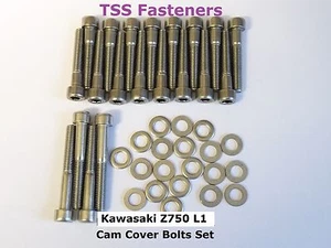Kawasaki Z750 L/Z750L/Z750 L1/L2 (1980 to 1982) - Cam Covers Bolts Set - S/S - Picture 1 of 1