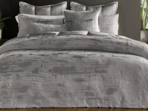 Donna Karan Home Vapor Collection King Duvet Cover Gray New open Package - Picture 1 of 6