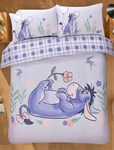 Disney Winnie The Pooh Eeyore 100% Cotton Reversible Duvet Cover  Set - Picture 1 of 11