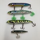 (4)Heddon 3 Super Spook Topwater Walking Fishing Lures and 1 Zara Puppy