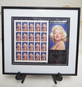 MARILYN MONROE Official USPS 1995 Uncut Stamp Sheet LEGENDS OF HOLLYWOOD Framed - Picture 1 of 5