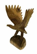 Águila Suar Madera 40CM Braun Escultura Figura de Macizo Hecho Salón Deco Nuevo