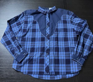 Camisa De Colección KENNY ROGERS Para Mujer Karman Western Azul A Cuadros Talla 17/18 se ajusta a M - Imagen 1 de 4