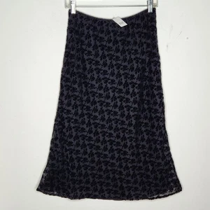 Gap Neu mit Etikett Samt Burnout schwarz Blumen Midirock Damen Small Whimsigoth Goth Hexe - Bild 1 von 10