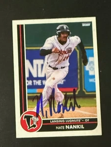 Tarjeta de béisbol firmada con autógrafo de Nate Nankil 2025 Lansing Lugnuts b - Imagen 1 de 2