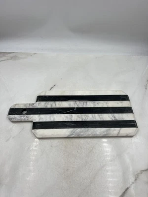 Tábua de servir listrada de mármore queijo charcutaria 16x8 bandeja moderna para decoração de cozinha - Imagem 1 de 4