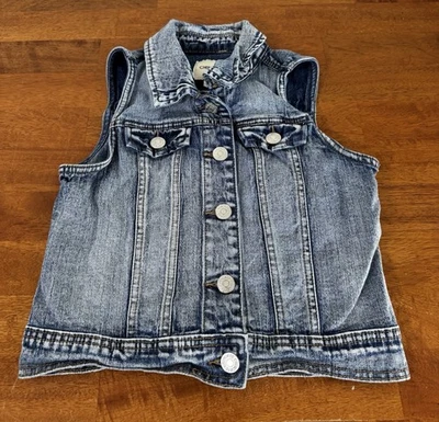 Cherokee girls denim vest blue Button Up Youth Large Collared - Image 1 of 4