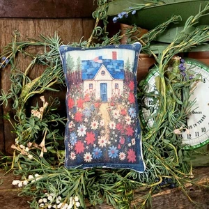 Primitive Farmhouse Patriotic July 4th Summer Cottage decorative tuck pillow - Picture 1 of 2