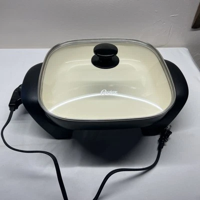 Sartén eléctrica Oster antiadherente sartén salsa wok tapa de vidrio modelo CKSTSKFM12 Foto 1 de 4