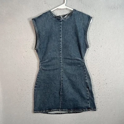 Zara Blue Denim Sleeveless Dress Womens Size XS Cotton Blend - Image 1 of 4